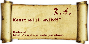 Keszthelyi Anikó névjegykártya